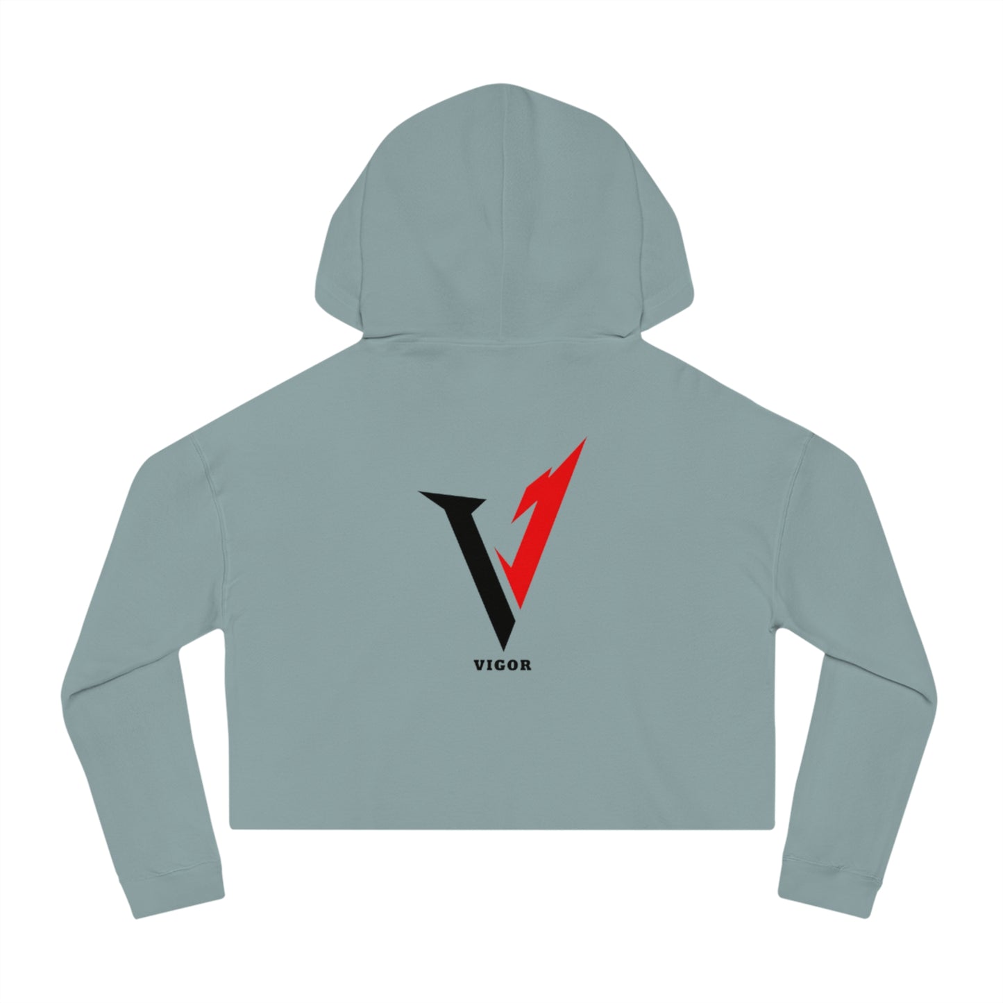 Vigor Women's Crop Hoodie – Bold “V” Graphic