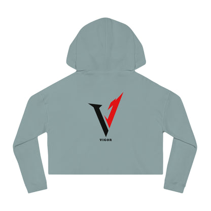 Vigor Women's Crop Hoodie – Bold “V” Graphic