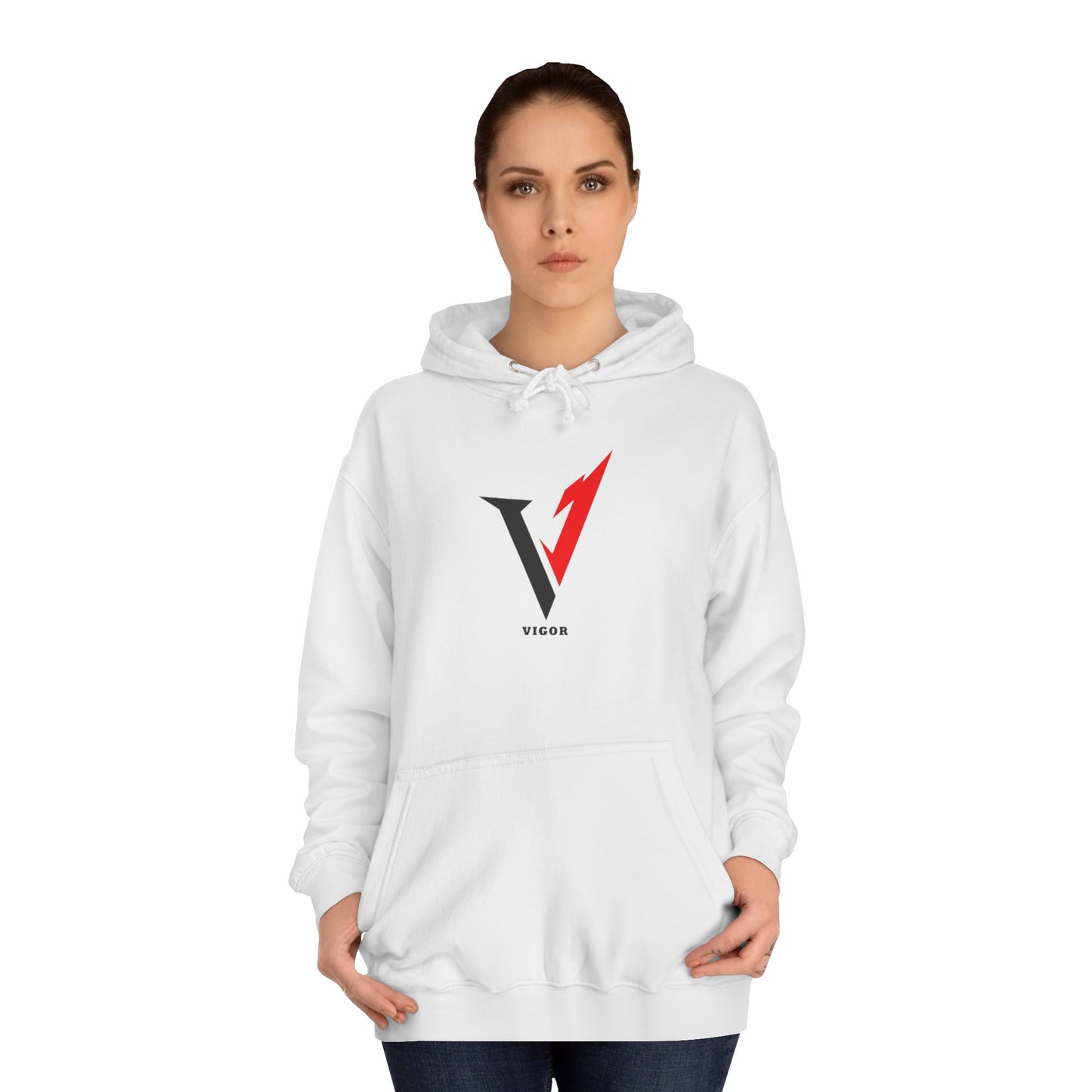 V1 College Hoodie – “Here and Now” Graphic