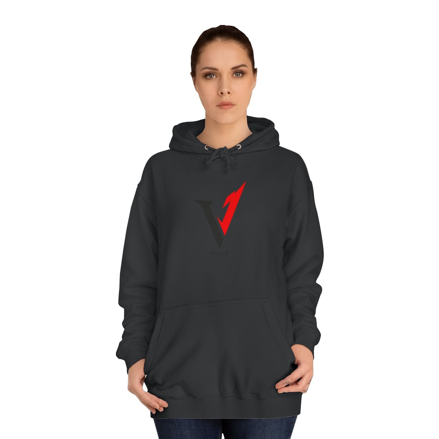V1 College Hoodie – “Here and Now” Graphic
