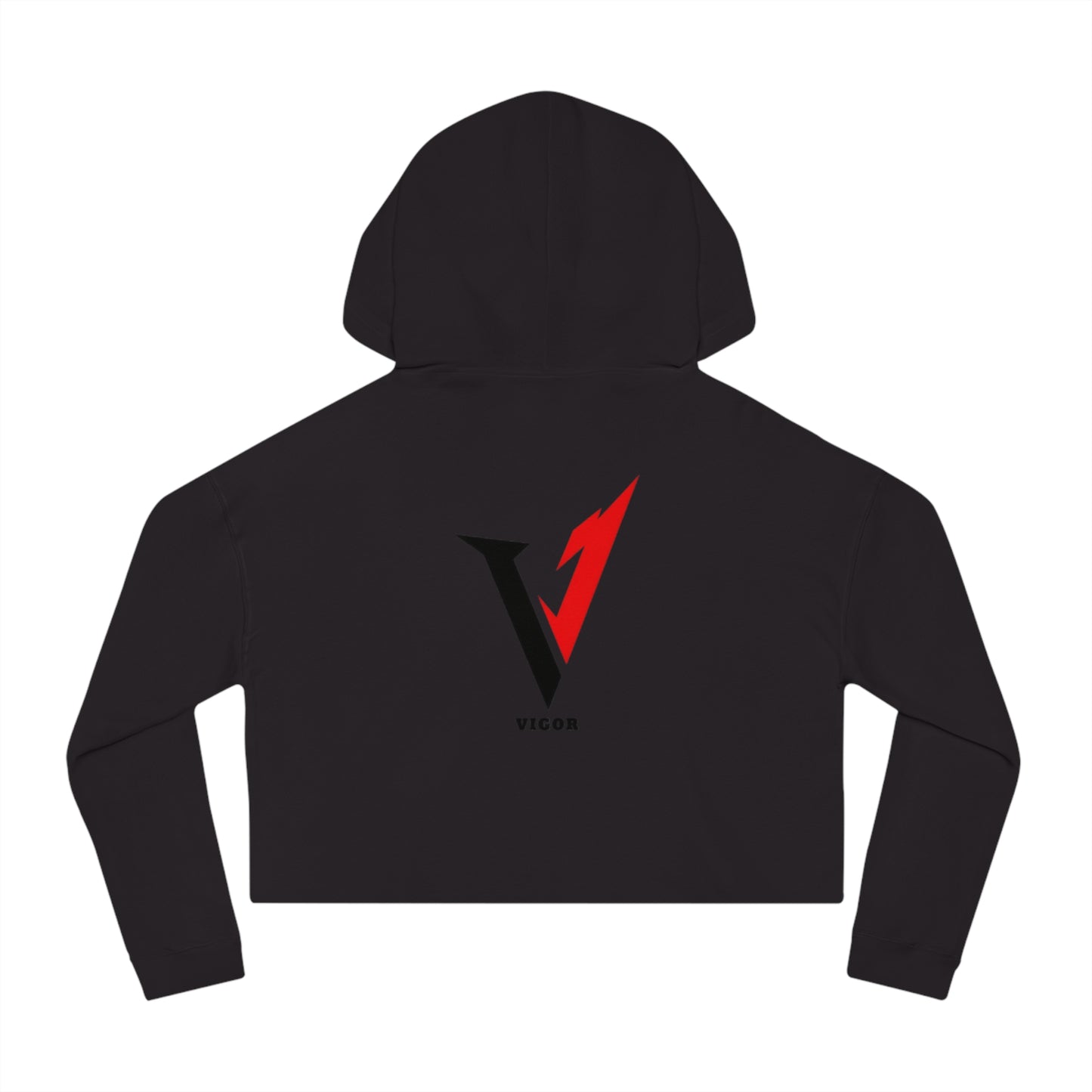 Vigor Women's Crop Hoodie – Bold “V” Graphic