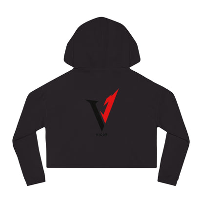 Vigor Women's Crop Hoodie – Bold “V” Graphic