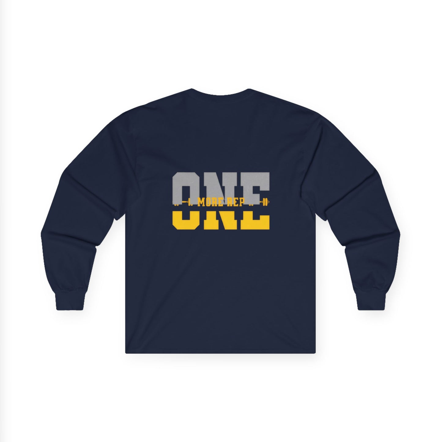 “ONE” Stacked Block Long Sleeve Tee – Gray &amp; Yellow