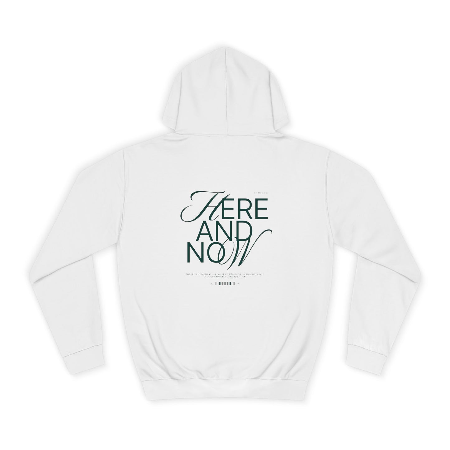 V1 College Hoodie – “Here and Now” Graphic
