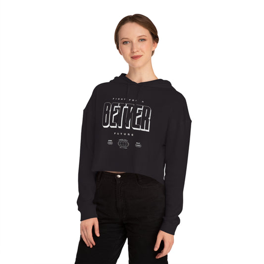 Vigor Women's Crop Hoodie – Bold “V” Graphic