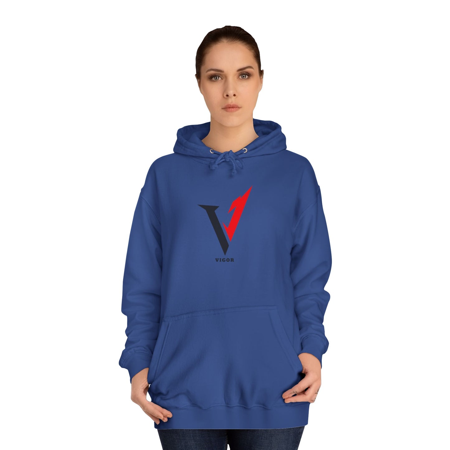 V1 College Hoodie – “Here and Now” Graphic