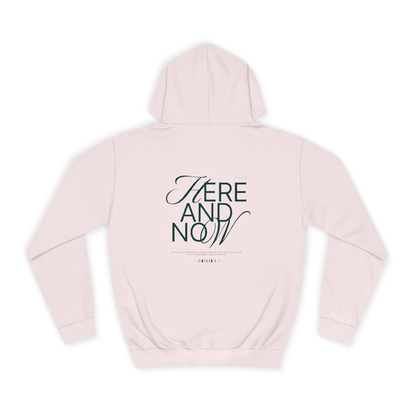 V1 College Hoodie – “Here and Now” Graphic