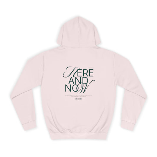 V1 College Hoodie – “Here and Now” Graphic