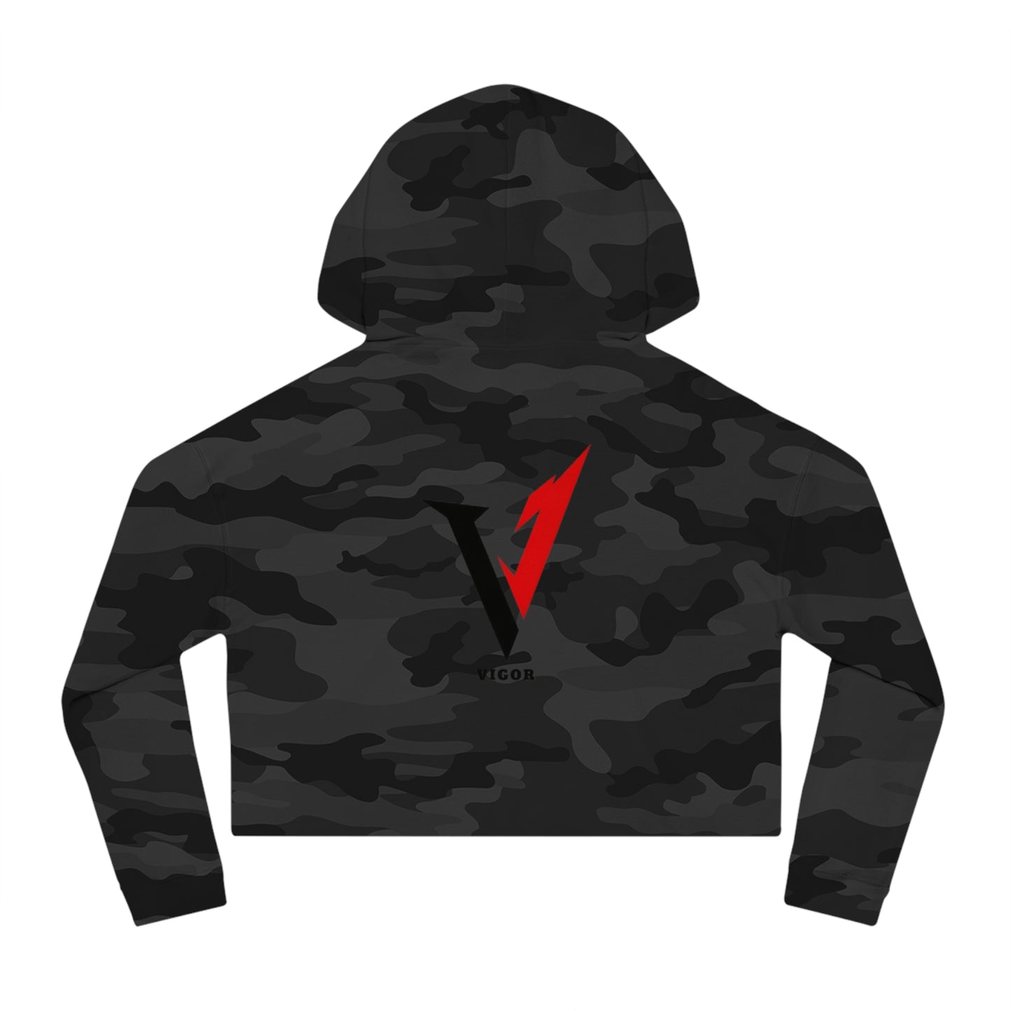 Vigor Women's Crop Hoodie – Bold “V” Graphic