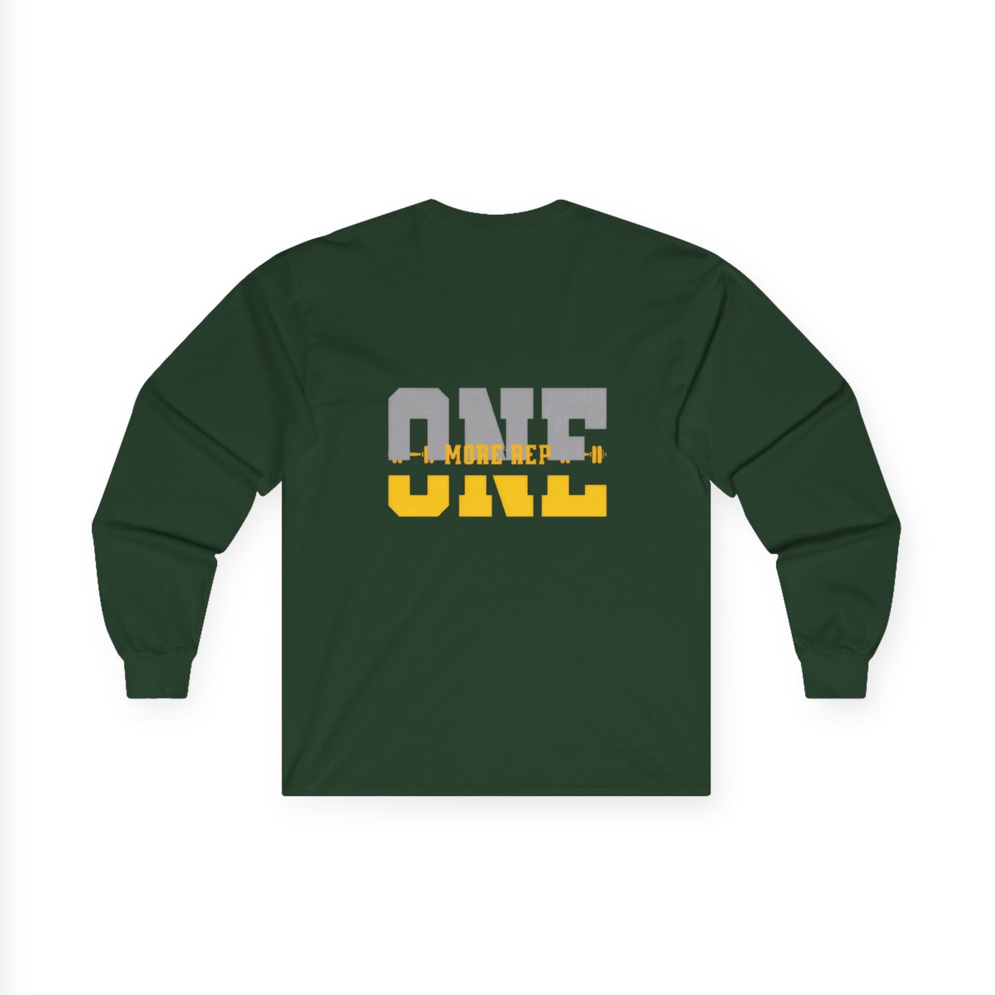 “ONE” Stacked Block Long Sleeve Tee – Gray &amp; Yellow