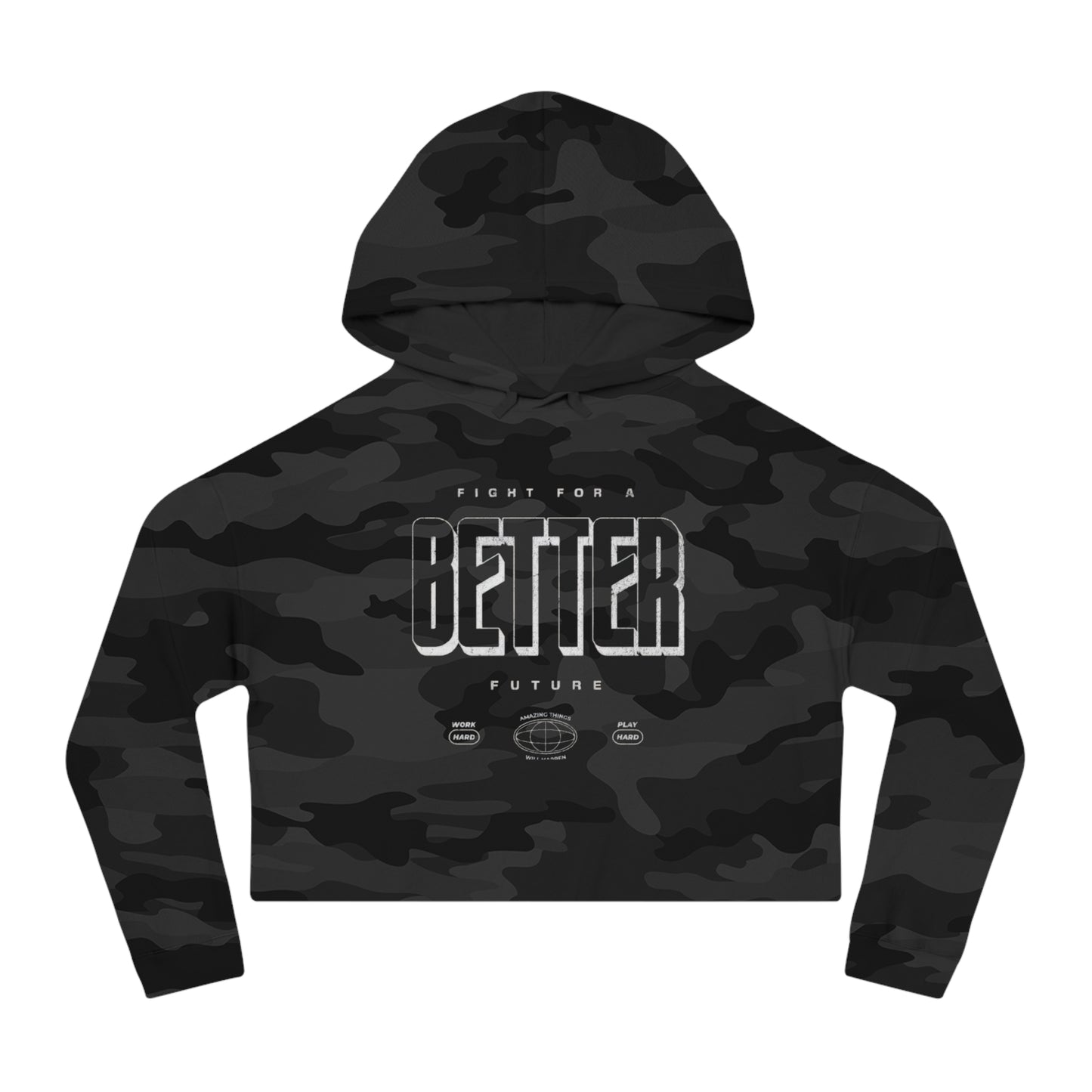 Vigor Women's Crop Hoodie – Bold “V” Graphic