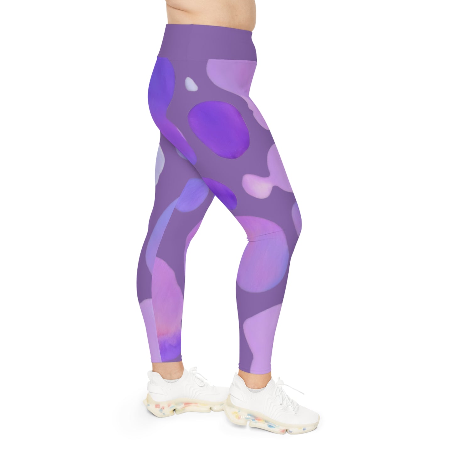 Purple Watercolor Plus Size Leggings