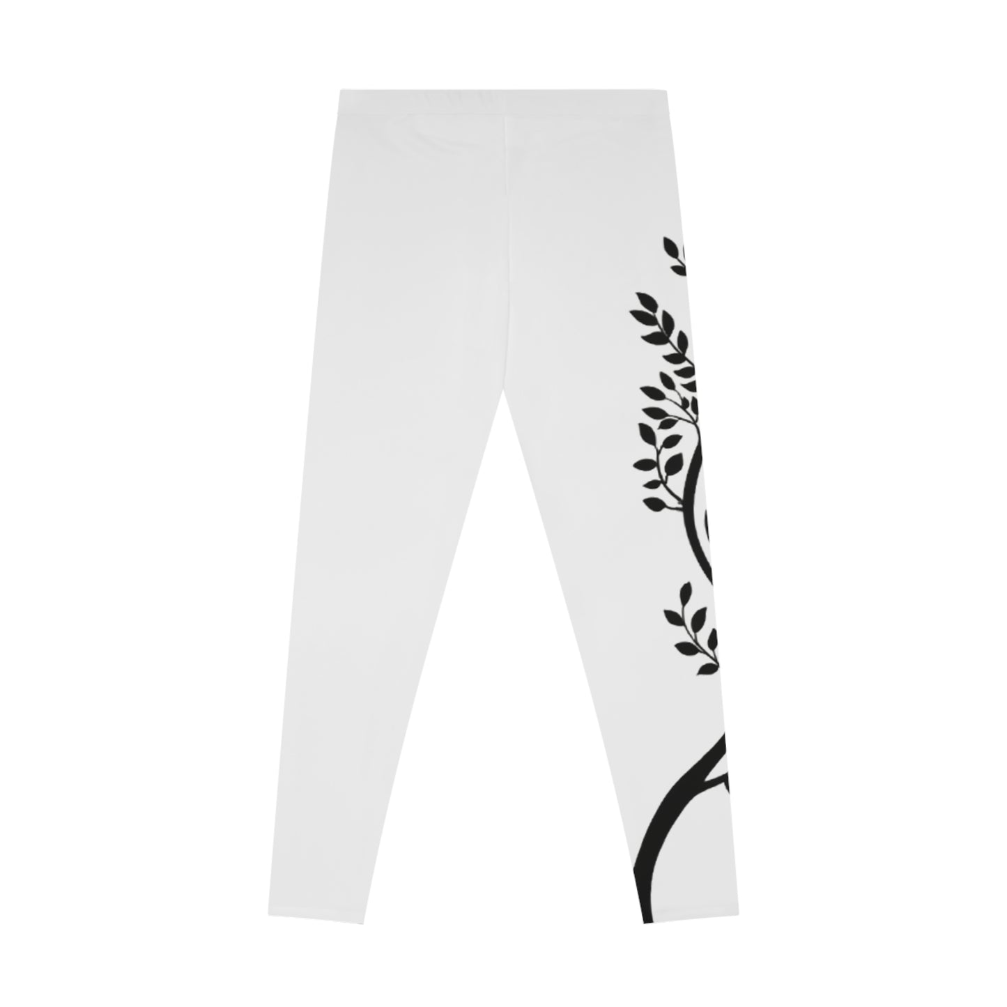 Minimalist White Tree Print Yoga Leggings