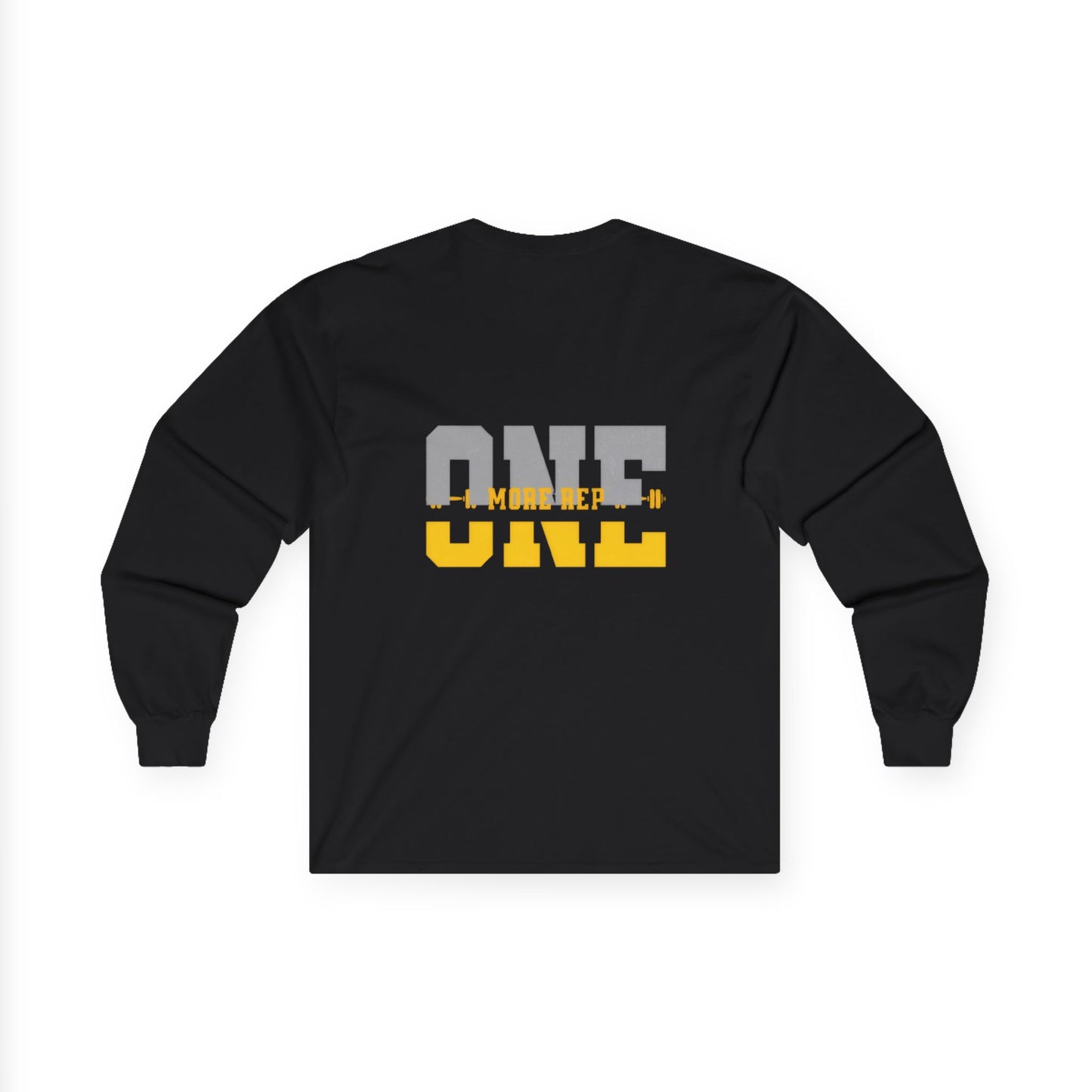 “ONE” Stacked Block Long Sleeve Tee – Gray &amp; Yellow