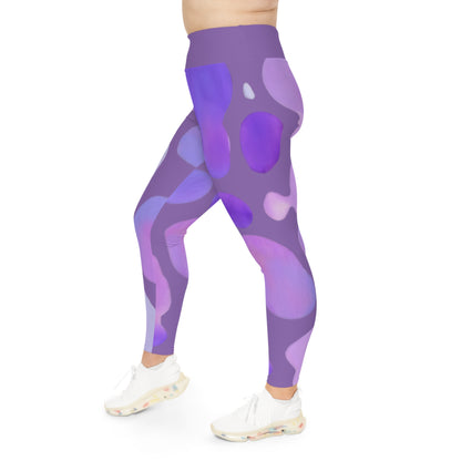 Purple Watercolor Plus Size Leggings