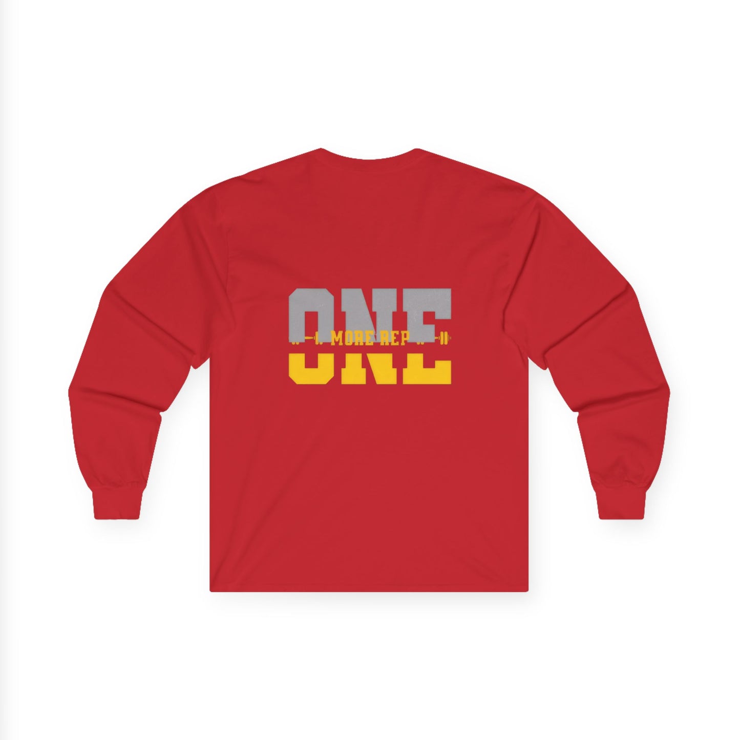 “ONE” Stacked Block Long Sleeve Tee – Gray &amp; Yellow
