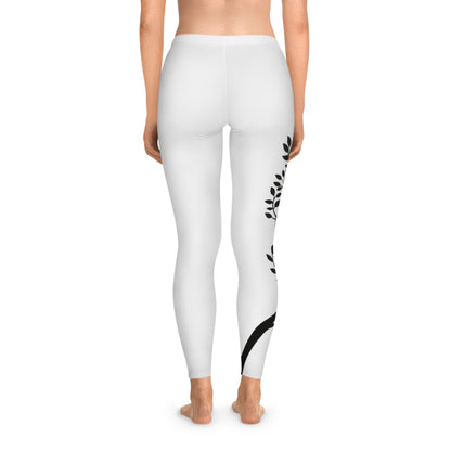 Minimalist White Tree Print Yoga Leggings