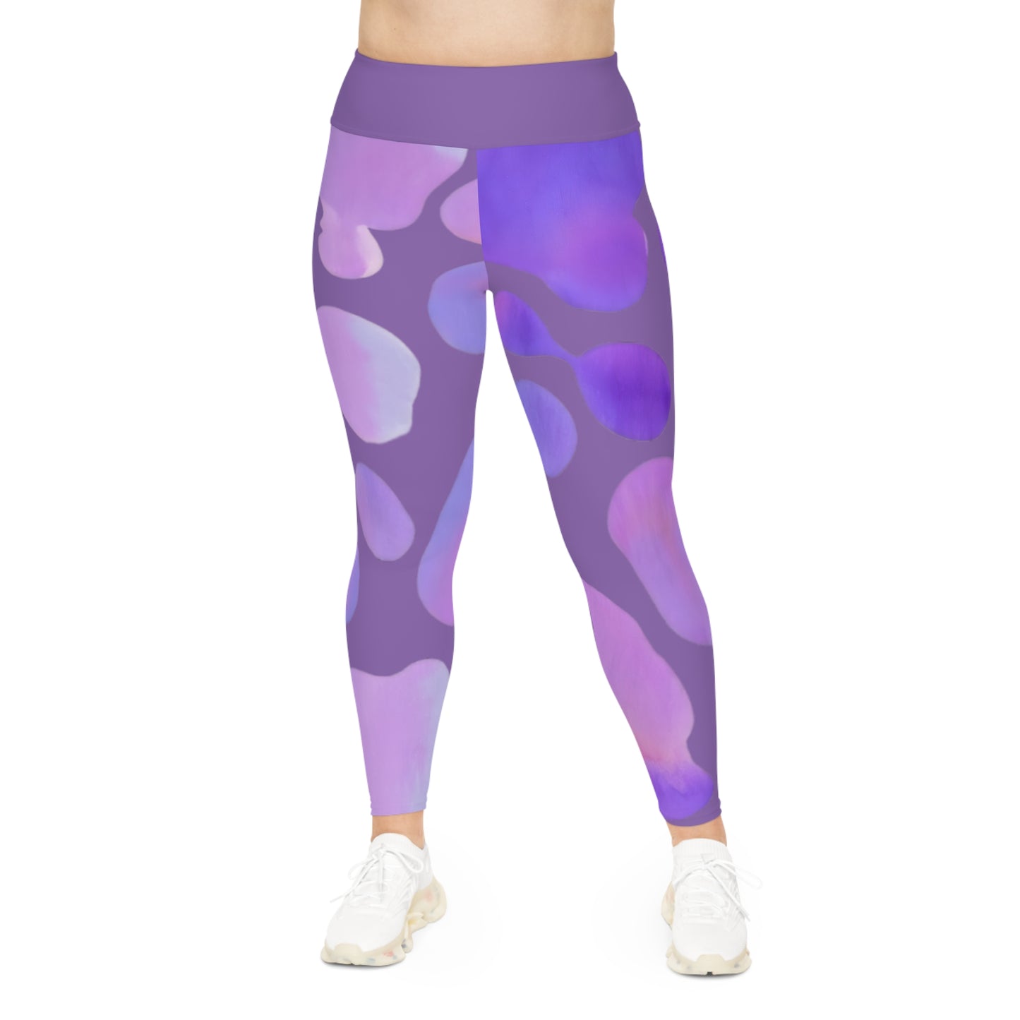 Purple Watercolor Plus Size Leggings