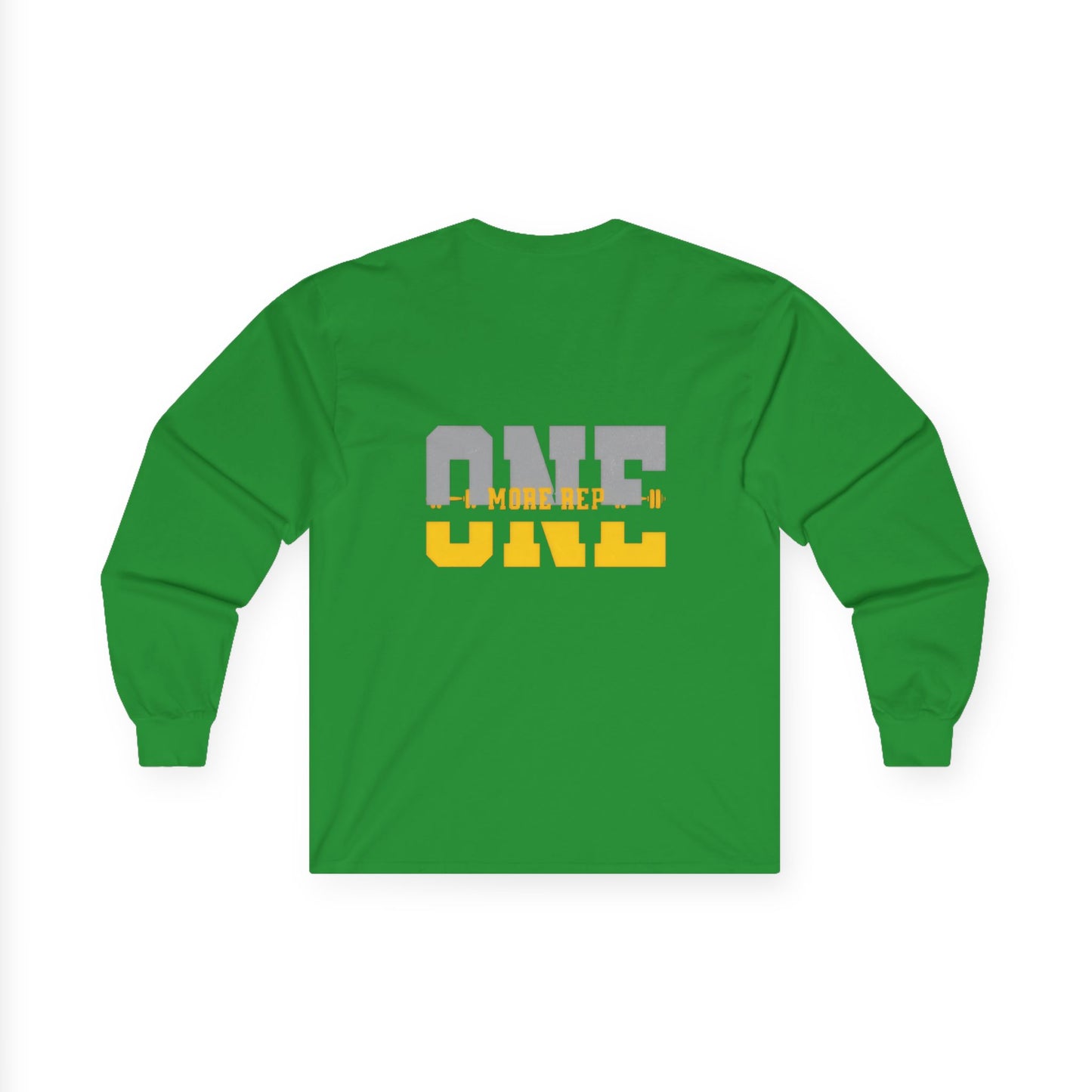 “ONE” Stacked Block Long Sleeve Tee – Gray &amp; Yellow